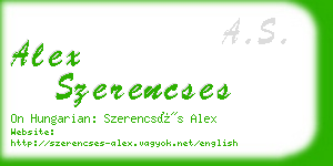 alex szerencses business card